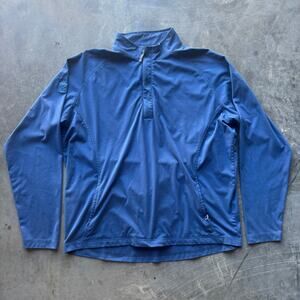 Peter Millar Crown Sport Sweatshirt Mens Large Blue 1/4 Zip Pullover Long Sleeve